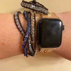 Blue/clear wrap around bracelet